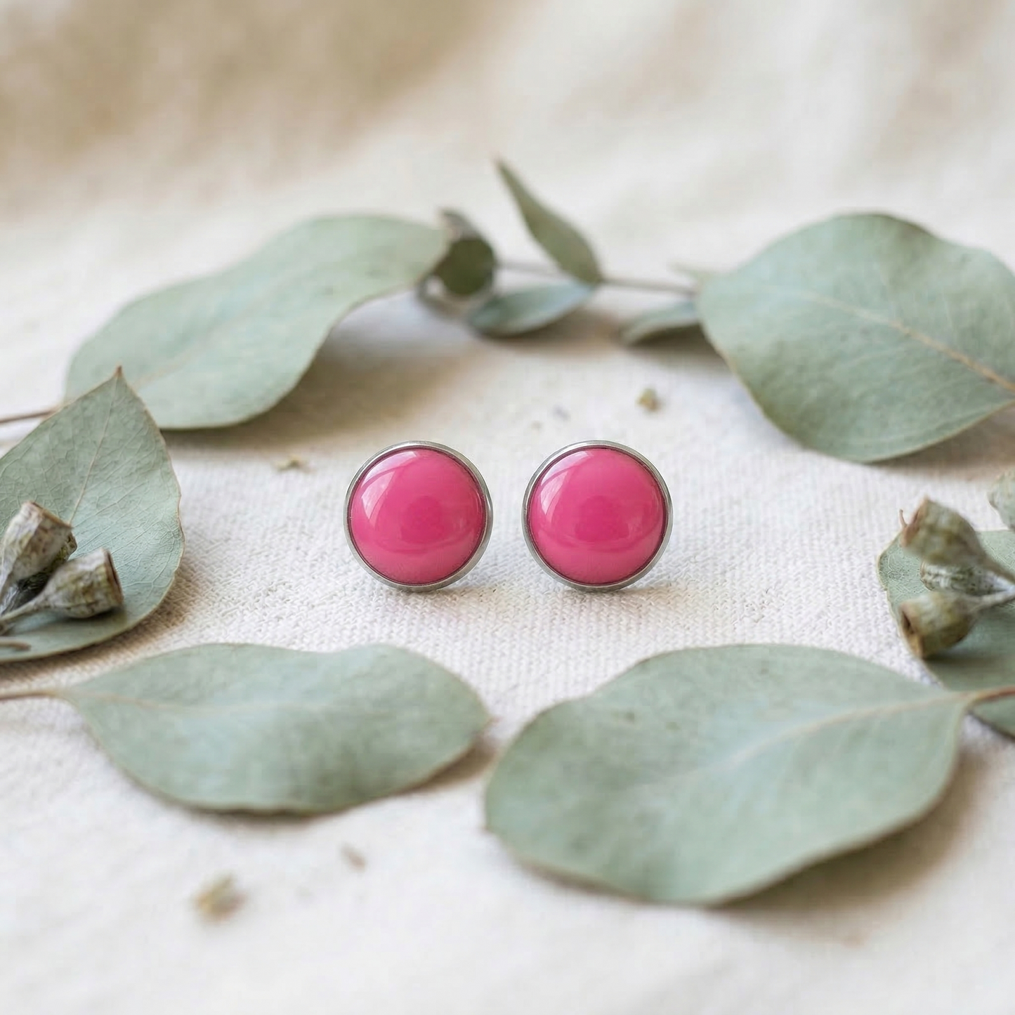 Ohrstecker in Pink | Größe M (10 mm)