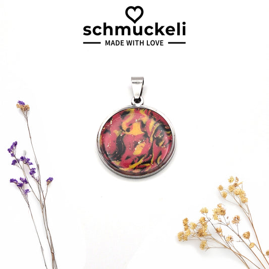 Runder Anhänger Herzglut – Anhänger der Leidenschaft - mit 45 cm langer Edelstahlkette