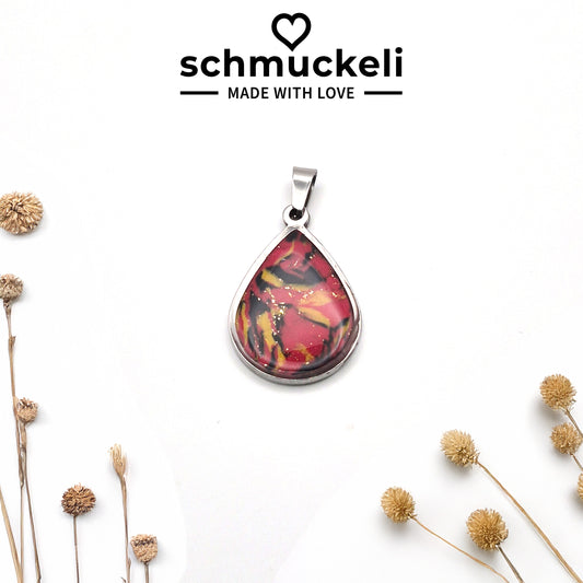 Tropfen Anhänger Herzglut – Anhänger der Leidenschaft - mit 45 cm langer Edelstahlkette