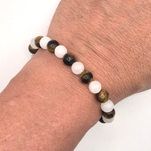 Perlenarmband Helior - Jade und Tigerauge