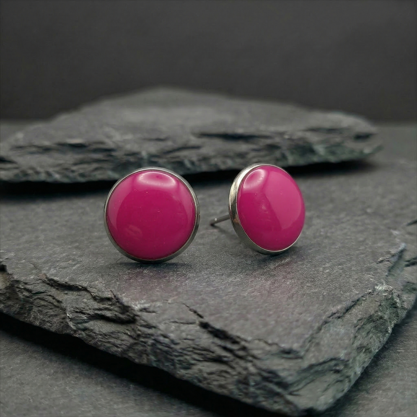 Ohrstecker in Pink | Größe M (10 mm)