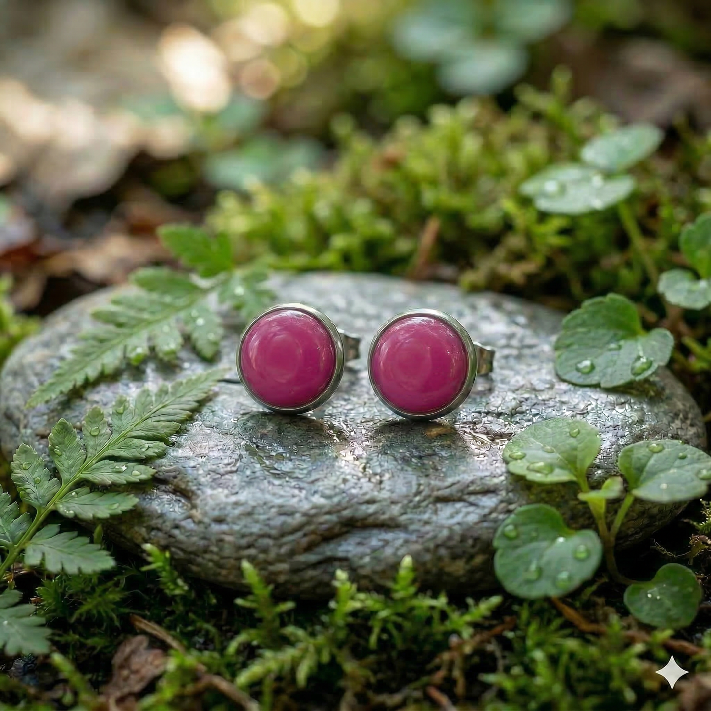 Ohrstecker in Pink | Größe M (10 mm)