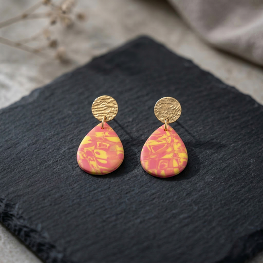 Sonnenglanz – Leichte Ohrringe in Sonnenfarben, handmade & einzigartig