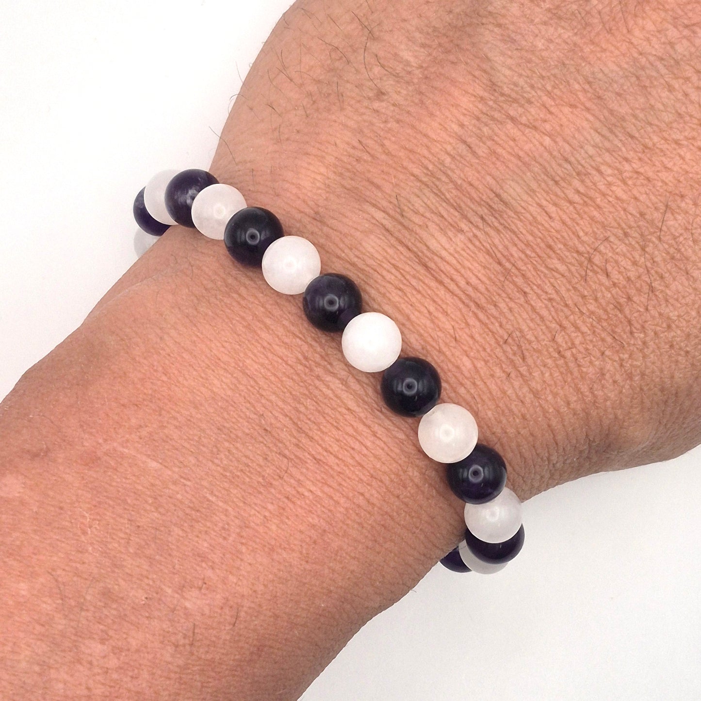 Perlenarmband Equinox - Jade und Amethyst