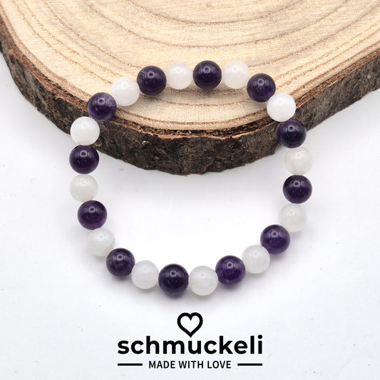 Perlenarmband Equinox - Jade und Amethyst