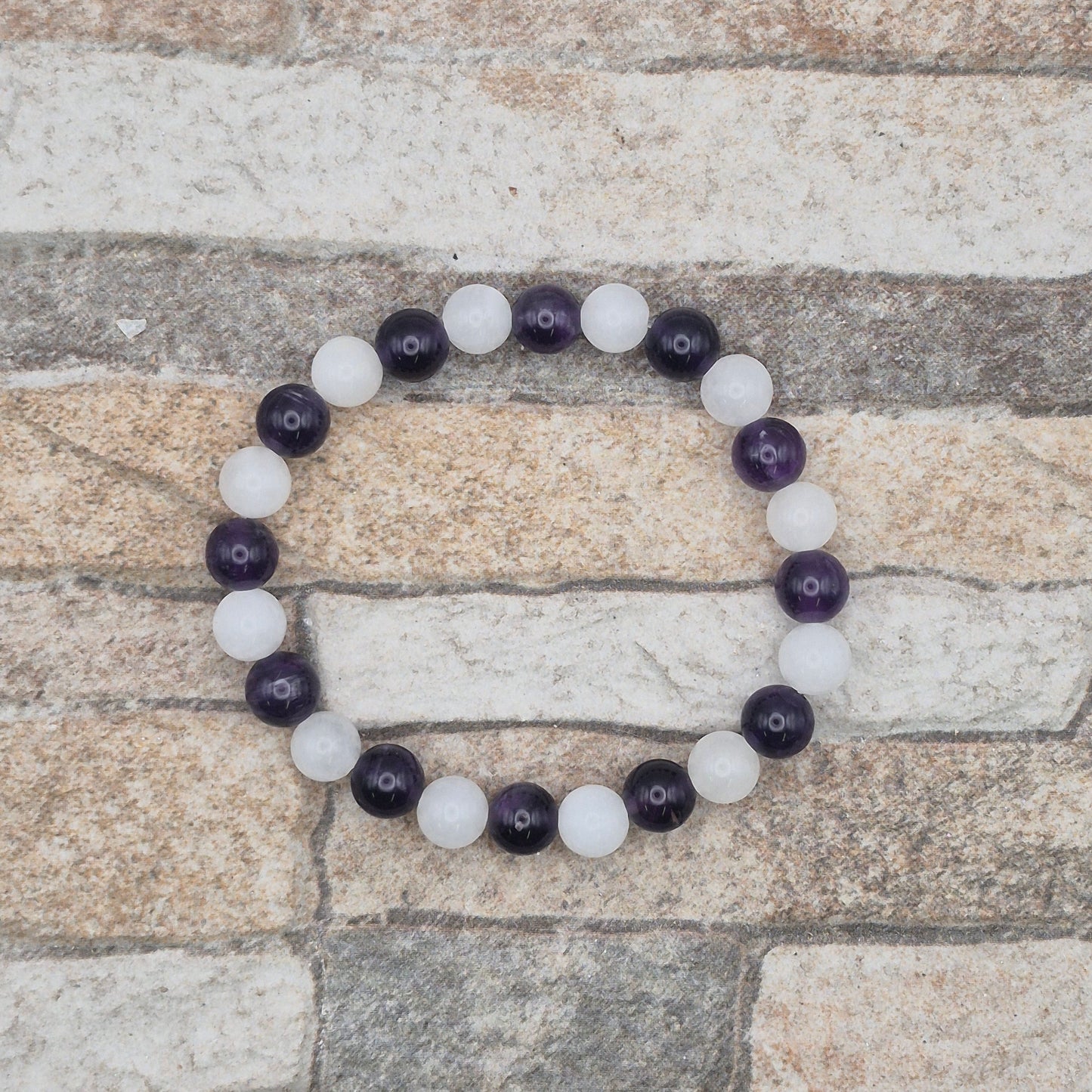 Perlenarmband Equinox - Jade und Amethyst