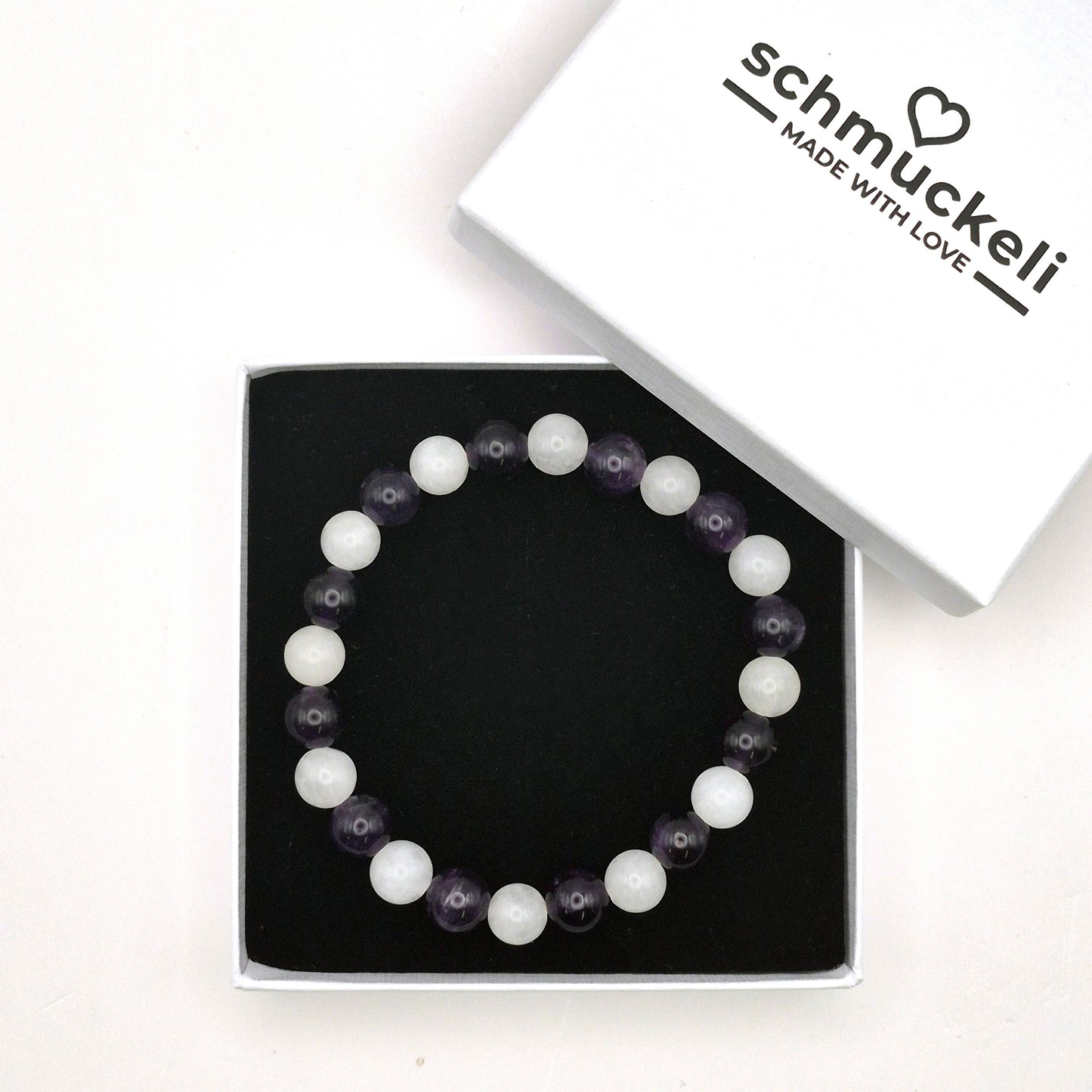 Perlenarmband Equinox - Jade und Amethyst