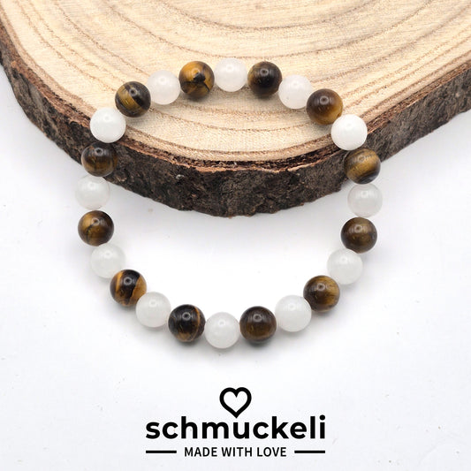 Perlenarmband Helior - Jade und Tigerauge