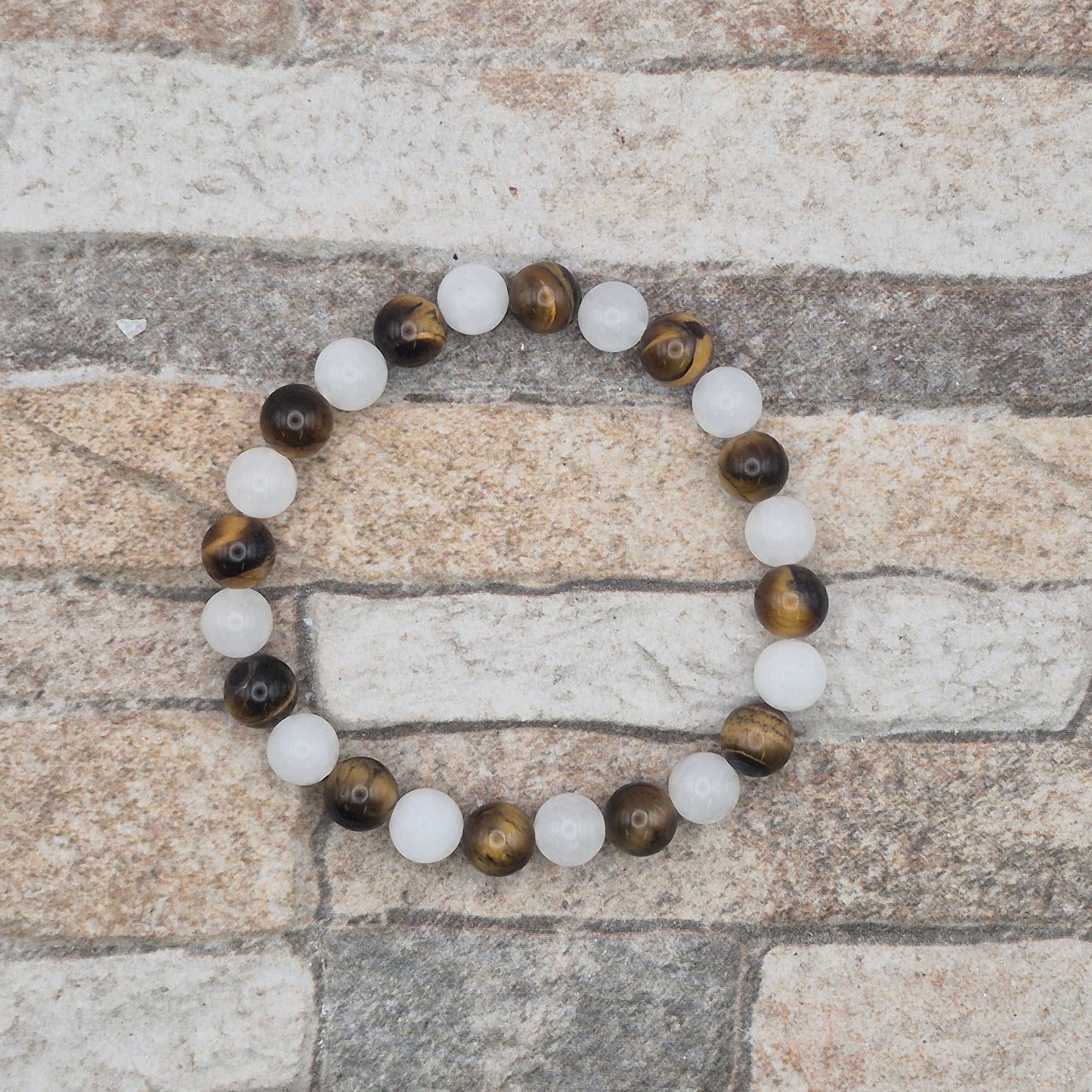 Perlenarmband Helior - Jade und Tigerauge