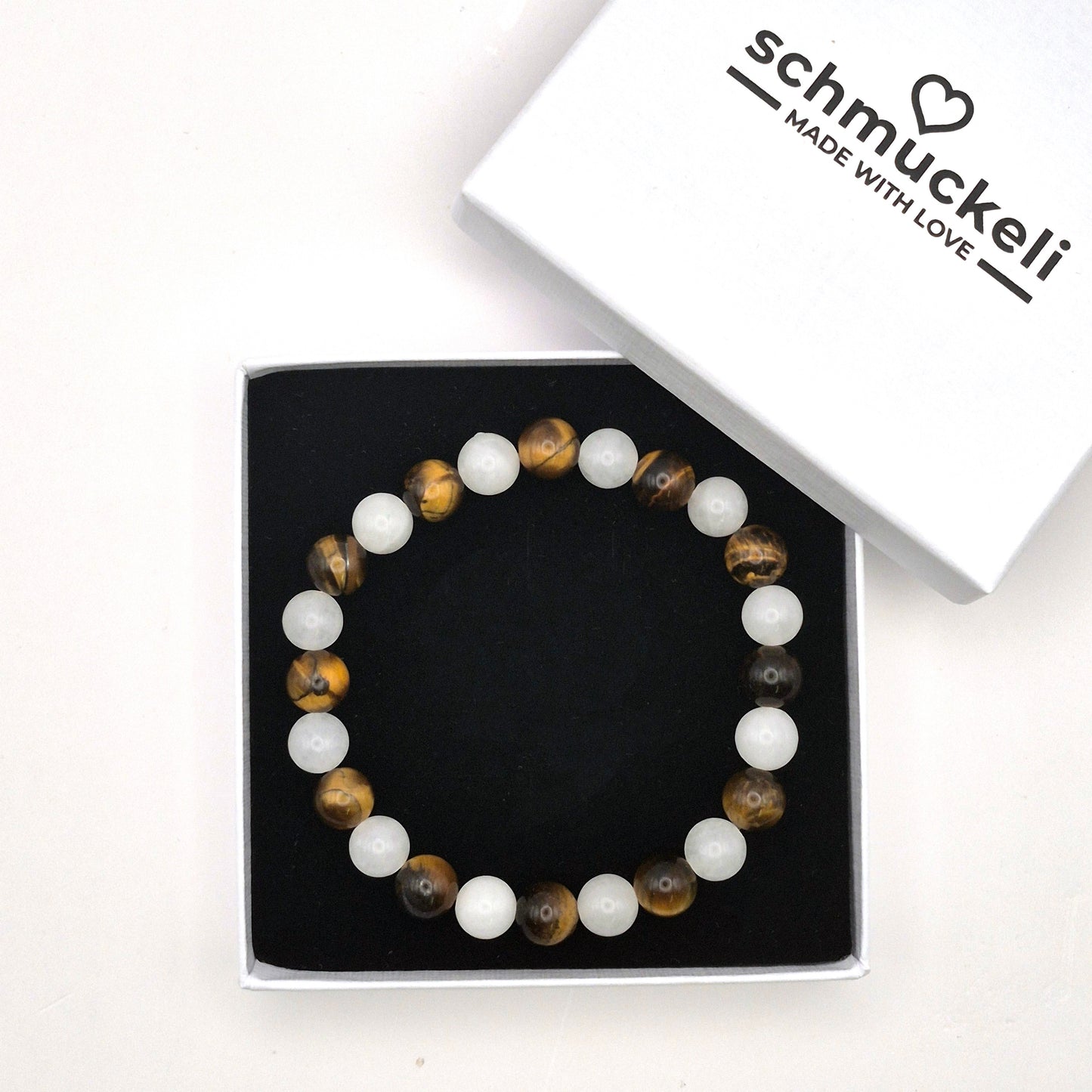 Perlenarmband Helior - Jade und Tigerauge