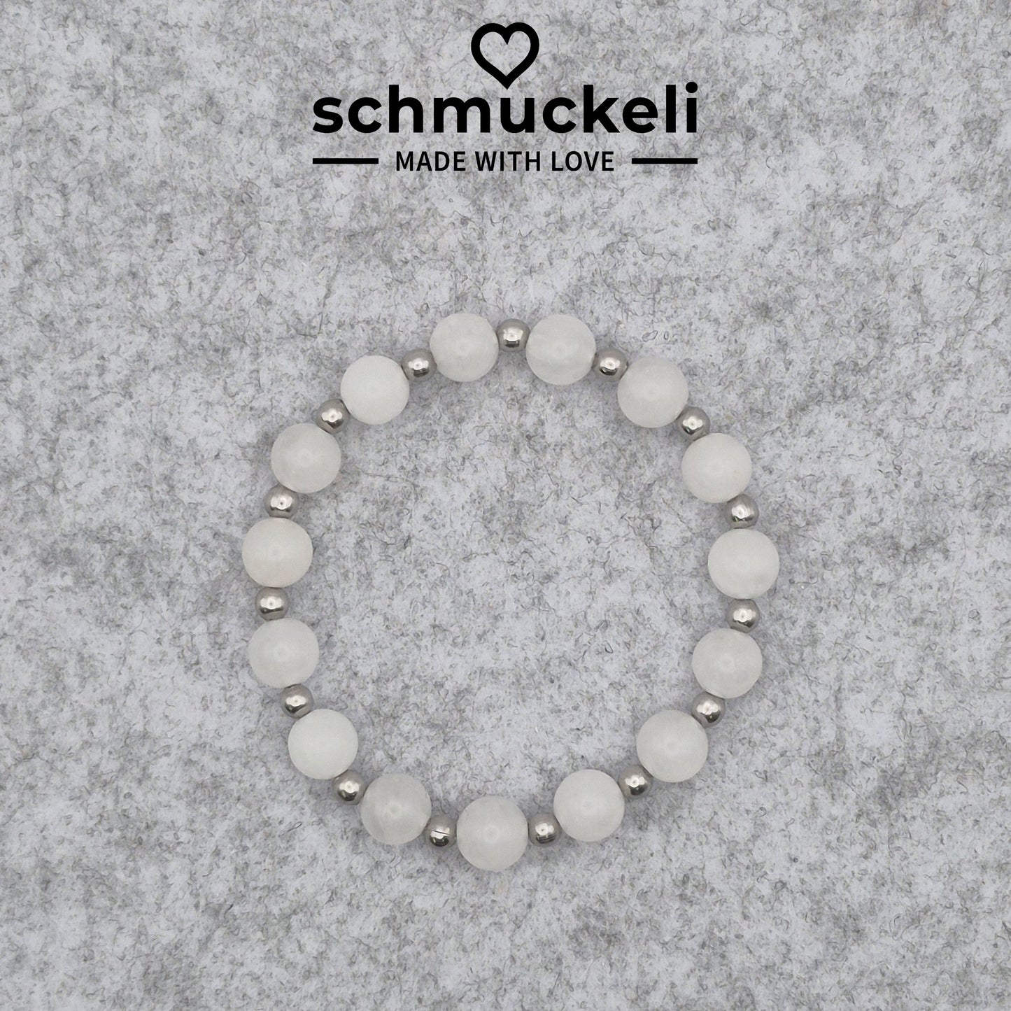 Perlenarmband Seraphi - Jade und Edelstahlperlen