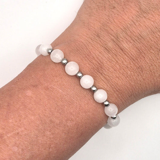 Perlenarmband Seraphi - Jade und Edelstahlperlen