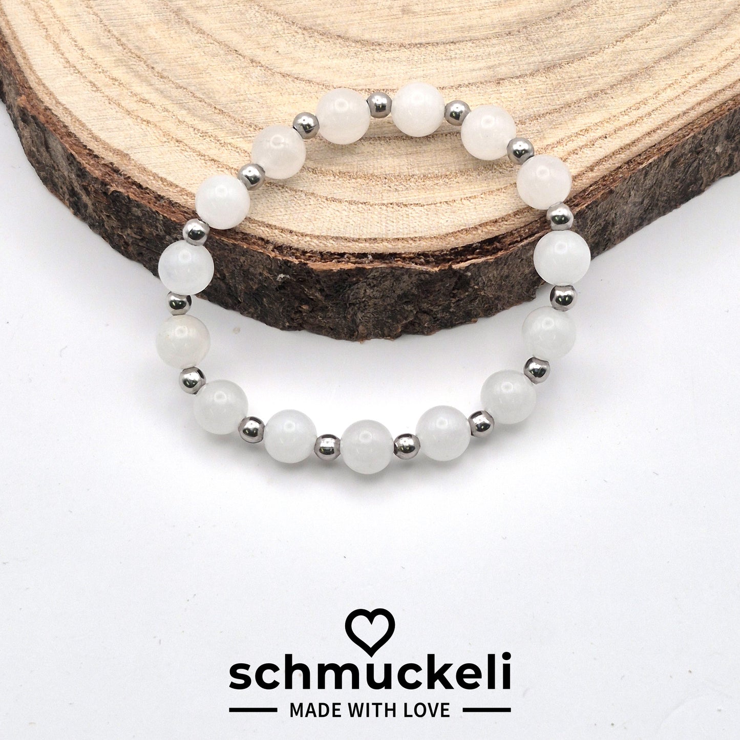 Perlenarmband Seraphi - Jade und Edelstahlperlen