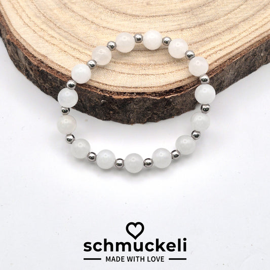 Perlenarmband Seraphi - Jade und Edelstahlperlen