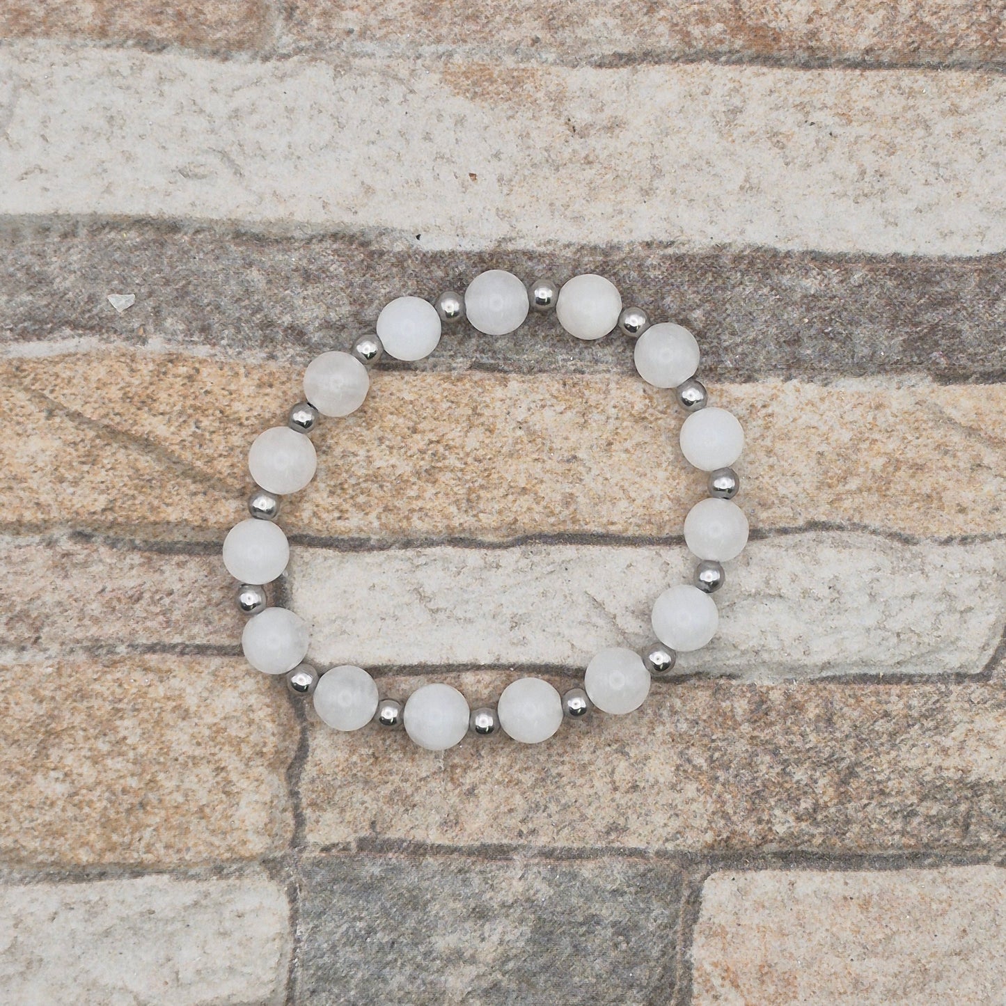 Perlenarmband Seraphi - Jade und Edelstahlperlen