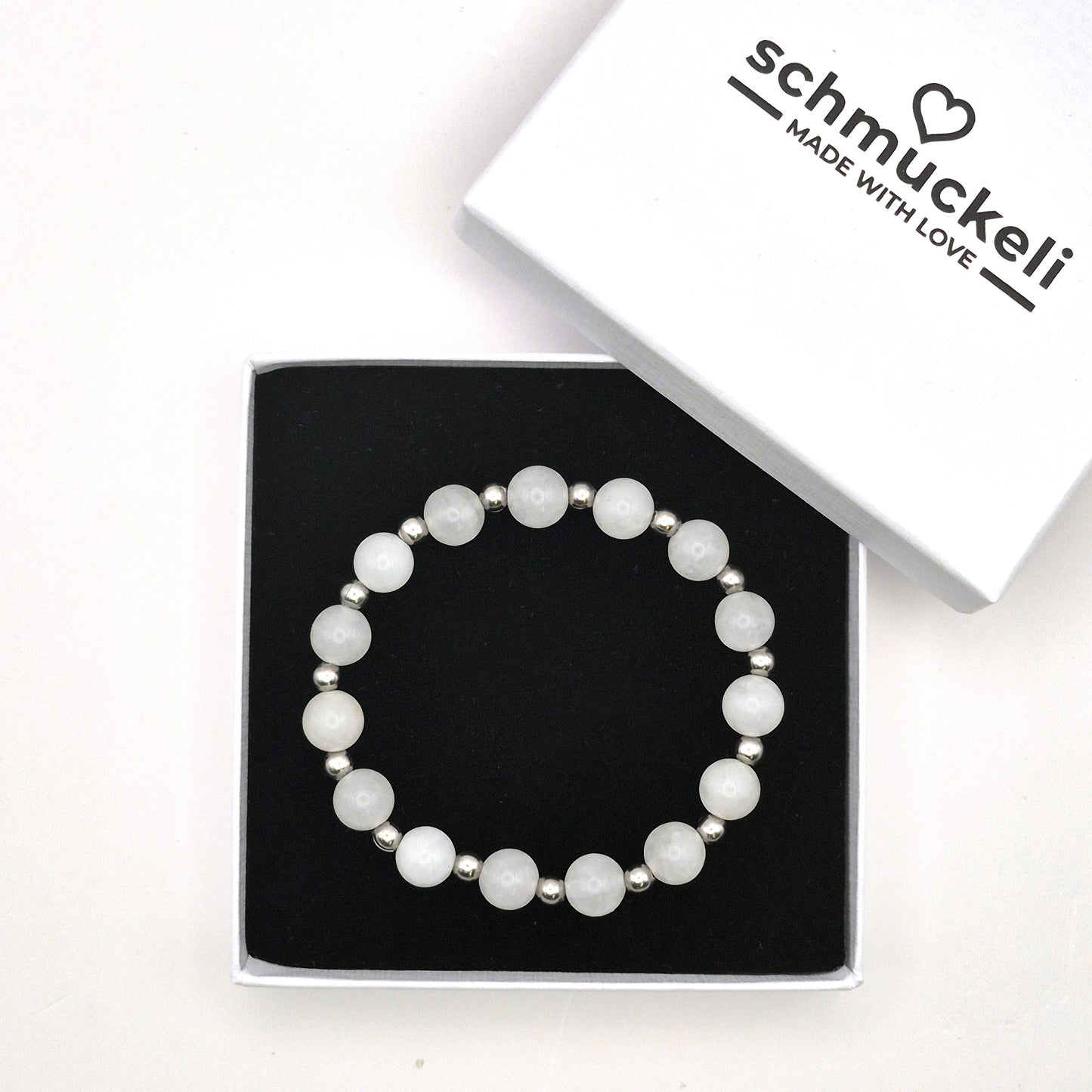 Perlenarmband Seraphi - Jade und Edelstahlperlen