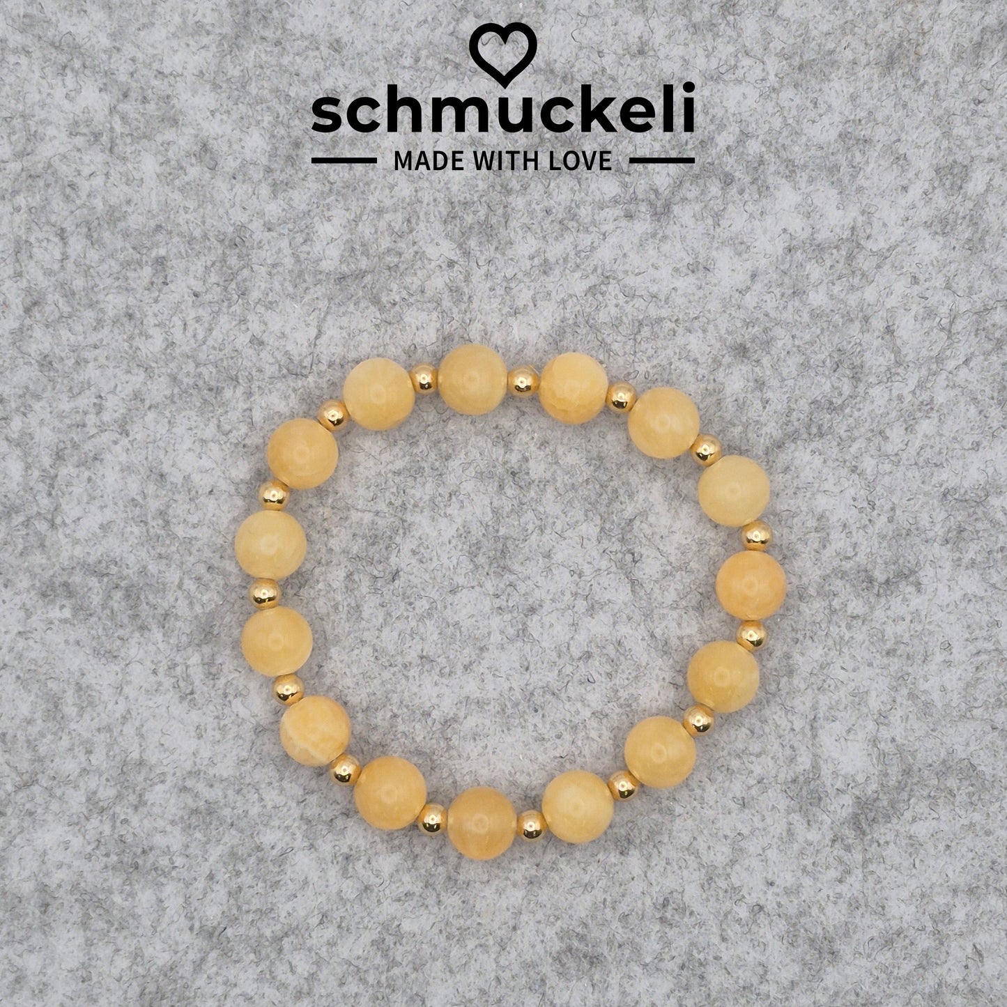 Perlenarmband Solenne - Topas und vergoldete Edelstahlperlen