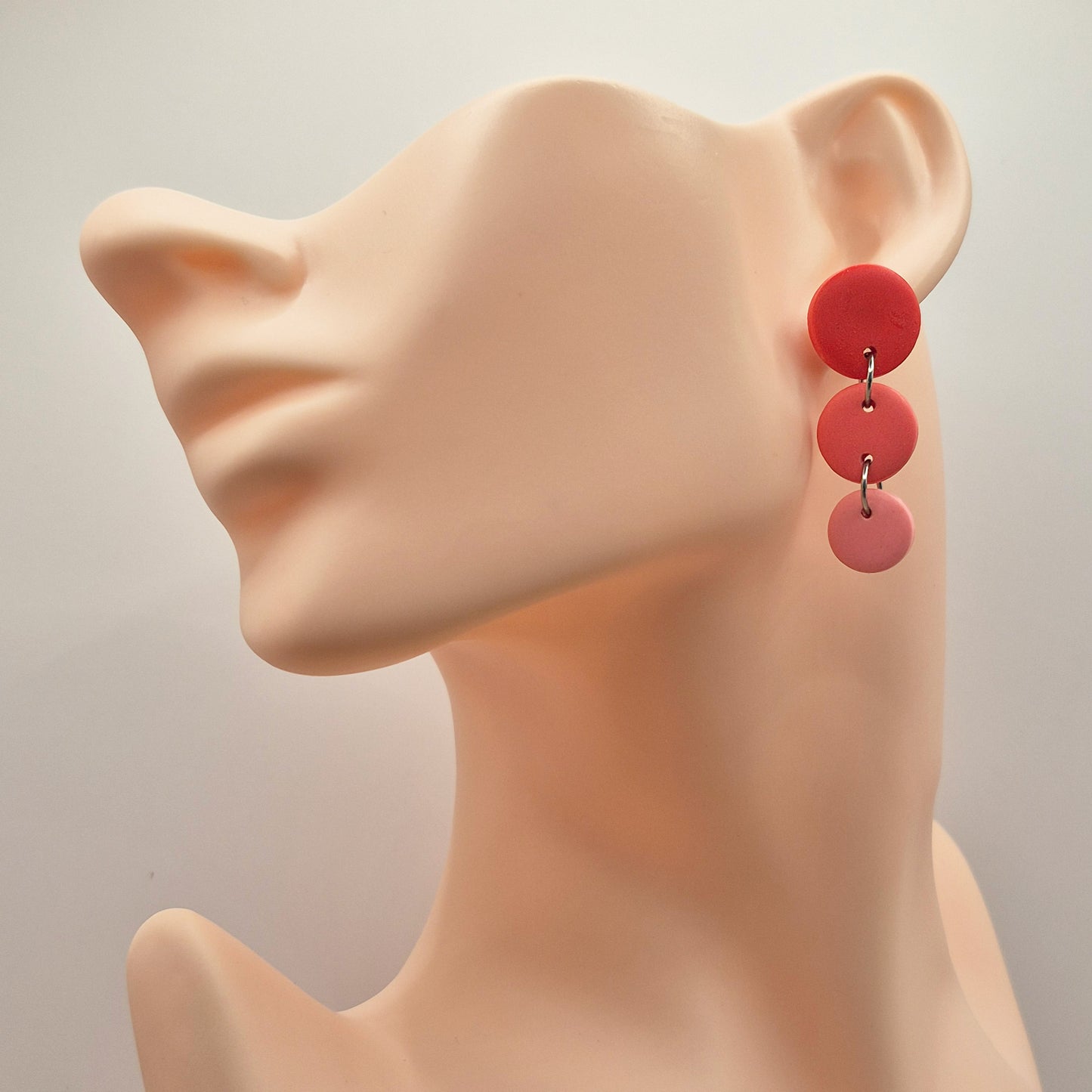 FARBTANZ  Beerenklang - dreiteilige Ohrringe aus Polymer Ton in Rottönen