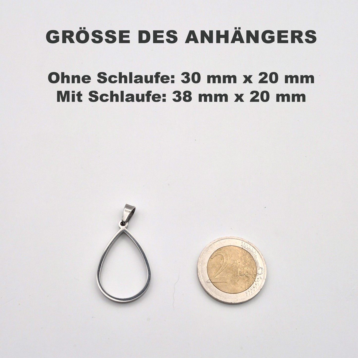 Tropfen Anhänger Rosenglanz – Romantisches Schmuckstück aus Edelstahl, Polymer Clay und funkelndem UV-Resin - mit 45 cm langer Edelstahlkette